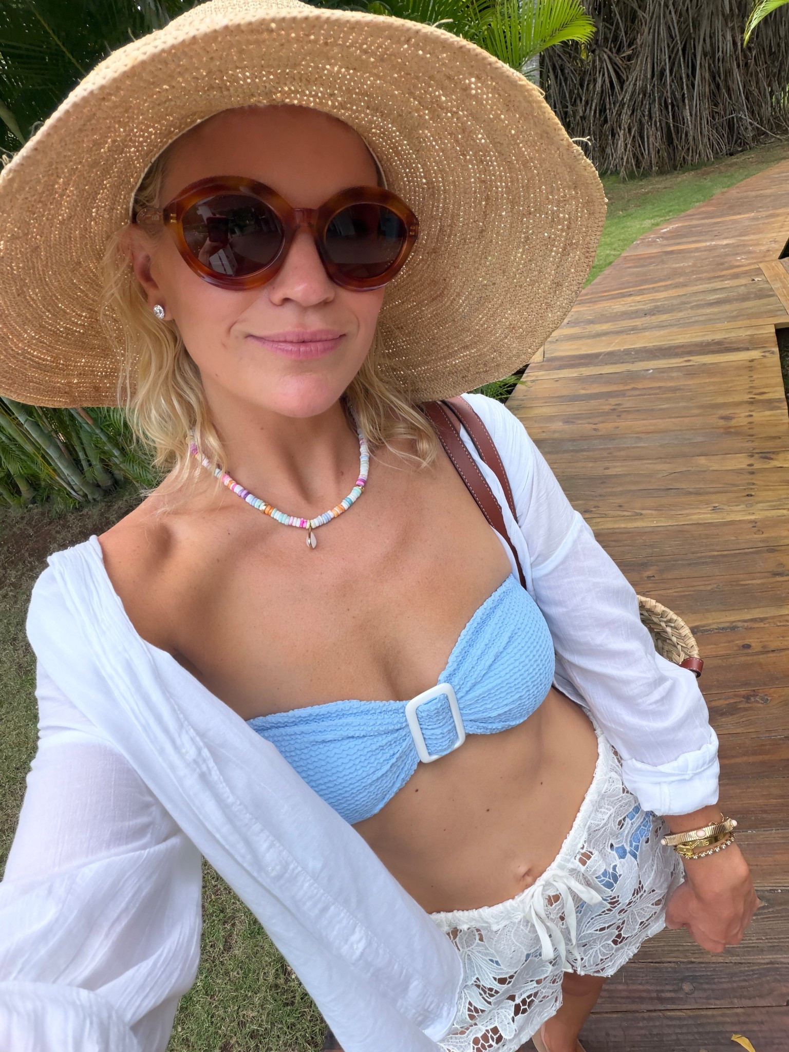 My new favorite beach shorts are from
@Target paired with milly blue bikini white gauze beach button down shirt @lackofcolor hat Alaia sunglasses 
Linking a very similar hunzaG one


#LTKootd #LTKSwim #LTKdayinmylife