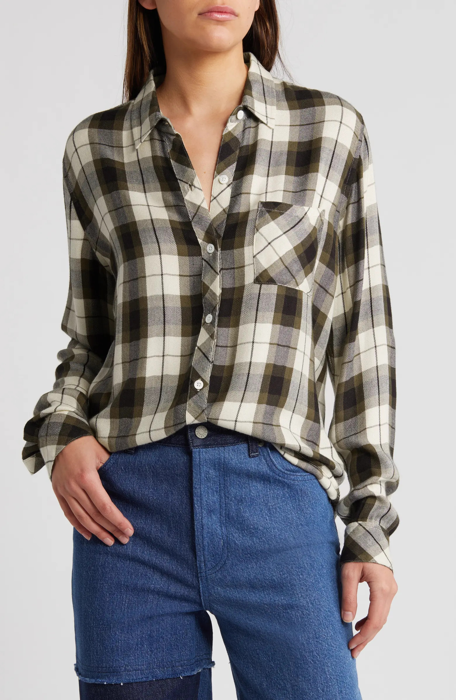 Hunter Plaid Herringbone Button-Up Shirt | Nordstrom
