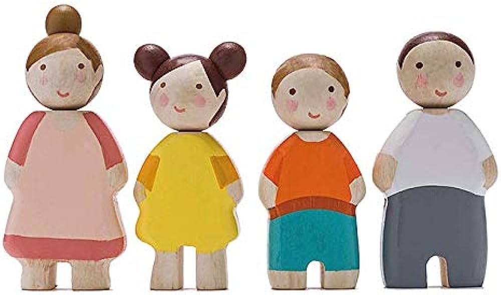 Tender Leaf Toys - The Leaf Family - Happy Wooden Family Dolls Playset Figures of 4 People for Ch... | Amazon (US)