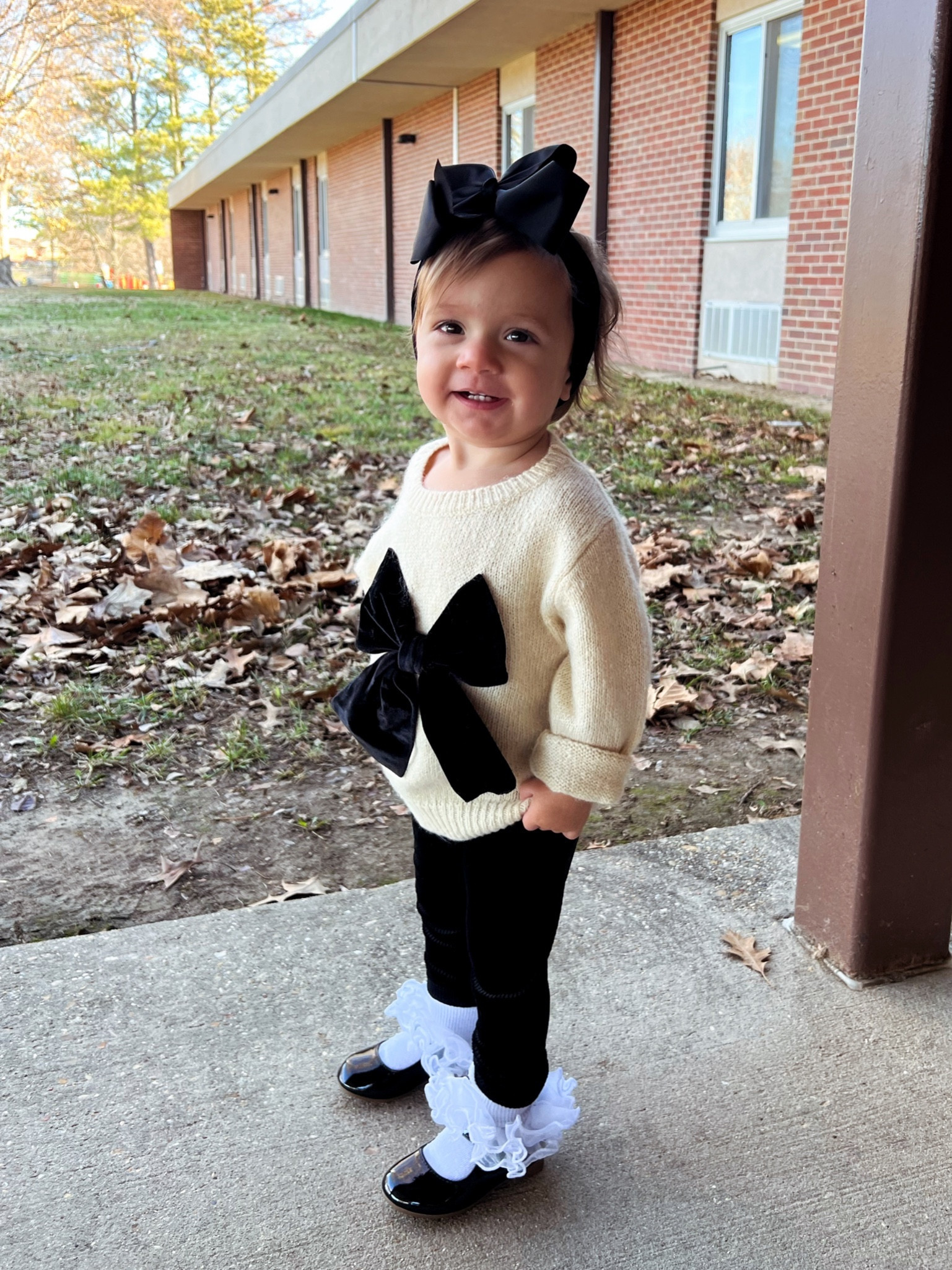 the cutest girly 🎀🖤 her sweater is Zara but can’t be linked //  search 9598/500 on Zara’s website to find it 😊 

#LTKfindsunder50 #LTKHoliday #LTKbaby