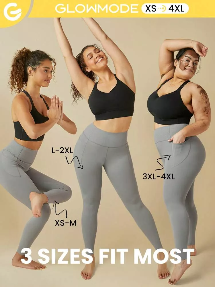 24 StretchFit High-Stretch Wide Waistband Tummy Control Pocket Gym Leggings