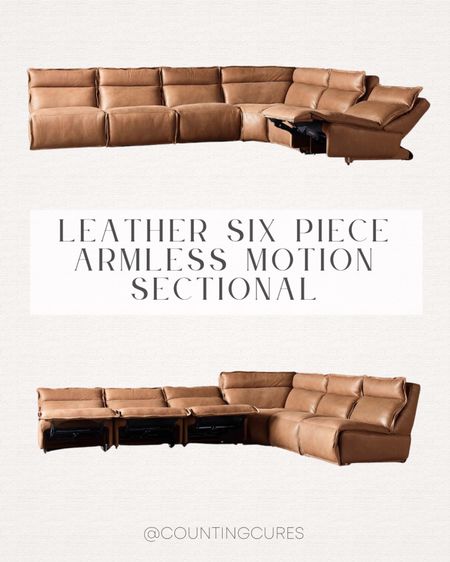 This leather six-piece armless motion sectional by Arhaus is a great choice for your entertainment room!
#couchupgrade #homeinspo #furniturefinds #modernhome

#LTKfamily #LTKstyletip #LTKhome