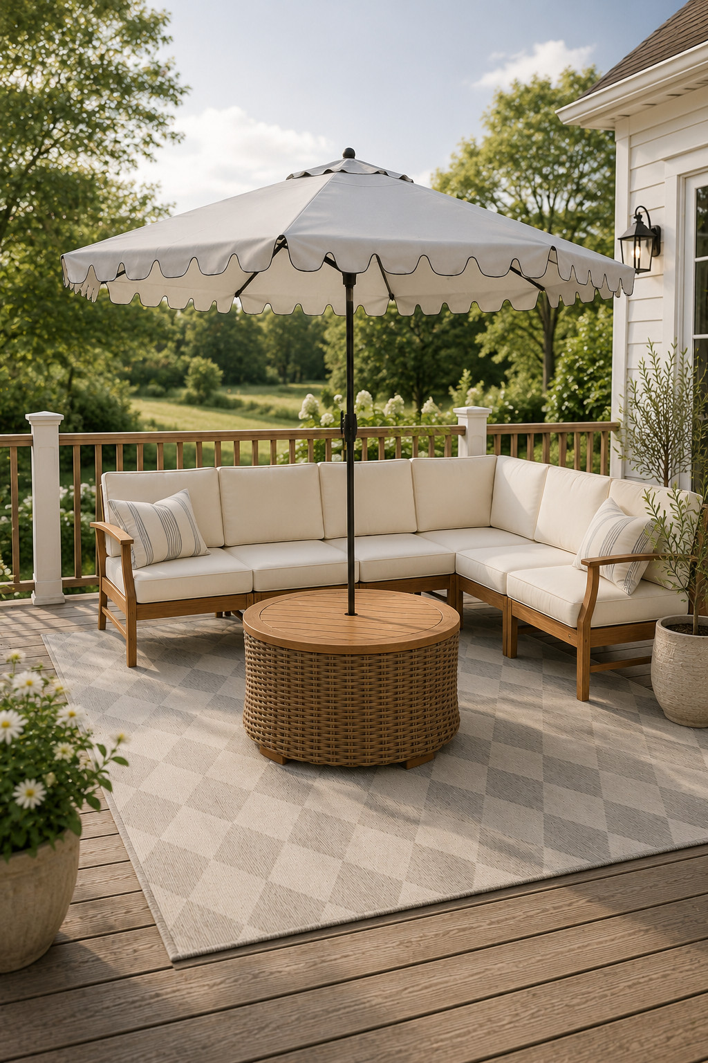 Love this outdoor coffee table that has storage and an umbrella holder.  

 #LTKSeasonal #LTKHome
