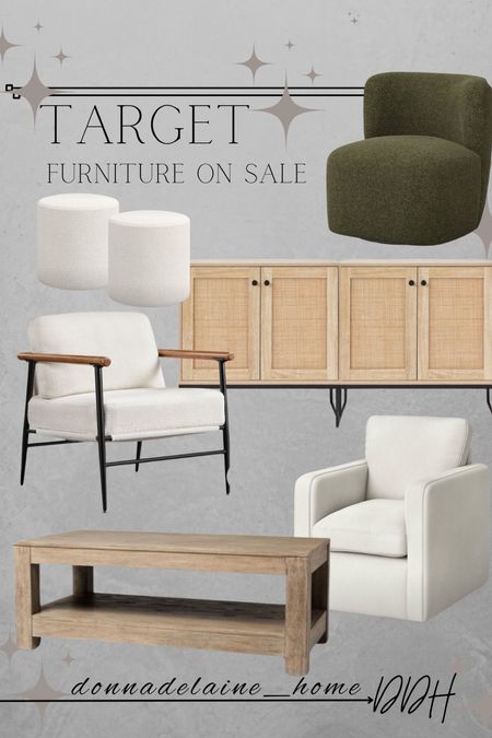 On sale at Target: accent chairs, coffee table, cabinet. Love the wood coffee table, a classic design.. under $400! 
Home furniture finds, affordable home

#LTKSaleAlert #LTKHome