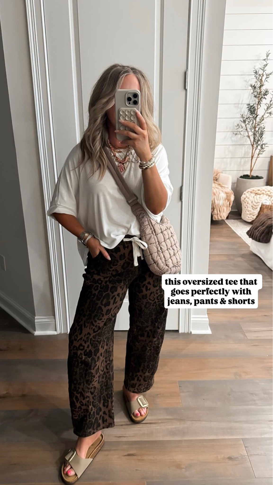 Leopard barrel jeans and an oversized white shirt. Love this easy effortless casual look. Amazon fashion Amazon finds summer outfit

#LTKPetite #LTKOver40
