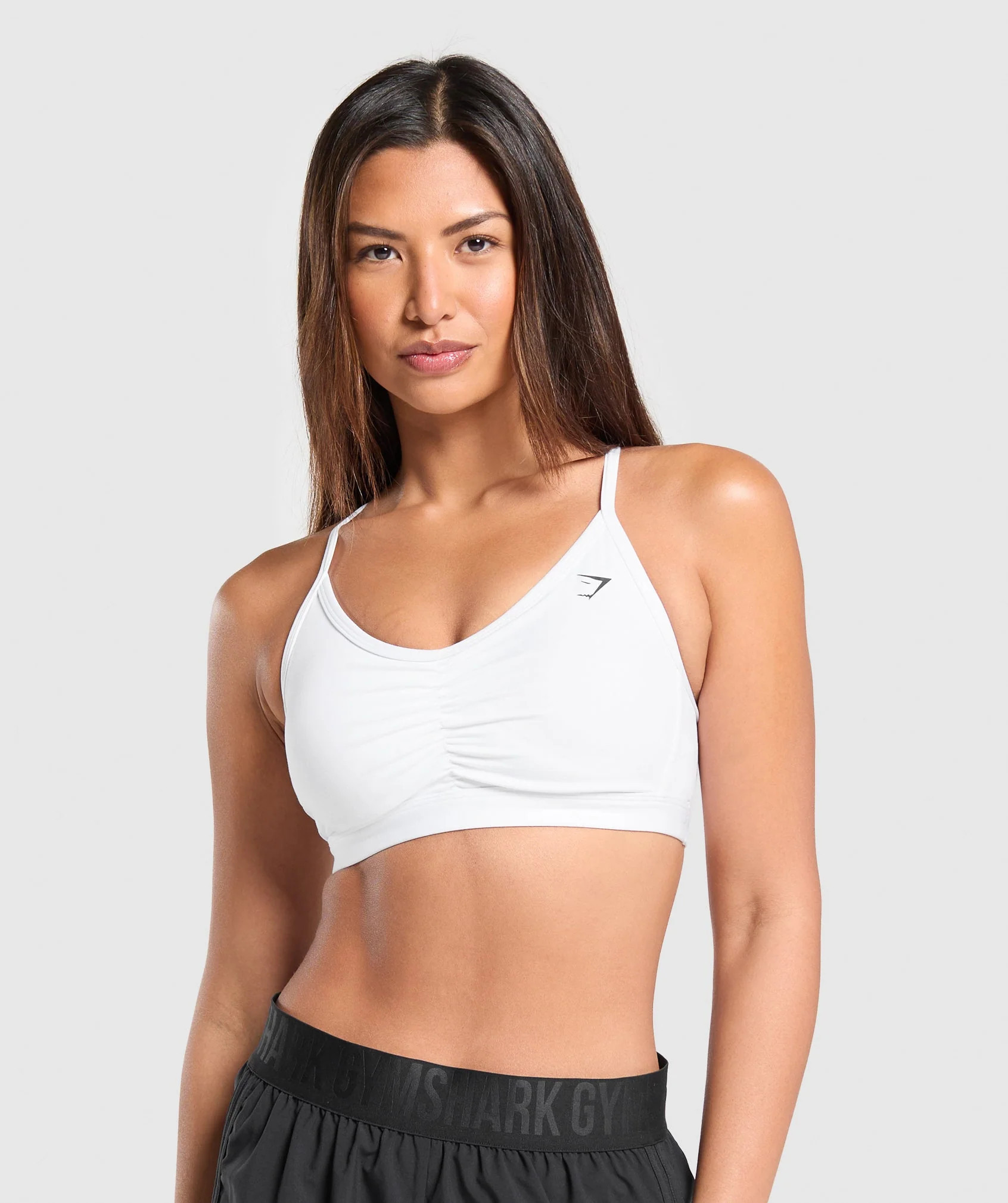 Gymshark Ruched Sports Bra - White | Gymshark US