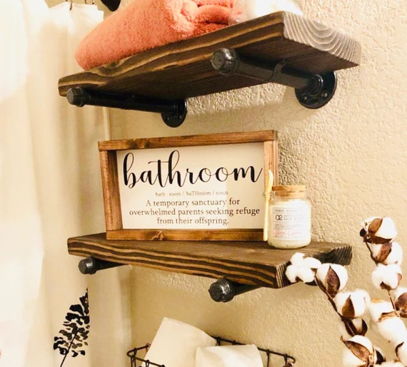 Funny Bathroom Sign, Definition A temporary sanctuary for overwhelmed seeking refuge, Farmhouse B... | Etsy (US)