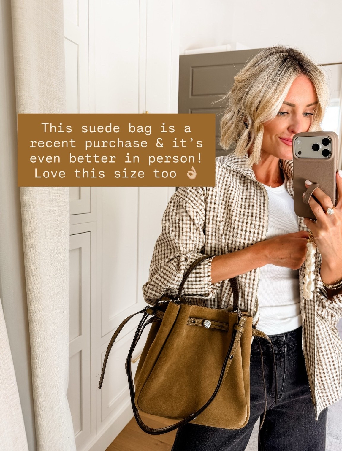 This purse is definitely a splurge, but this is a bag you will have for years! I love the color, and the size is great!

Loverly Grey, Shopbop, faux suede purse, fall accessories, fall purse, Tory Burch, designer purse

#LTKSeasonal