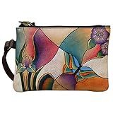 Anna by Anuschka womens Coin Purse â€“ Genuine Leather, Butterfly Glass Painting, One Size US | Amazon (US)