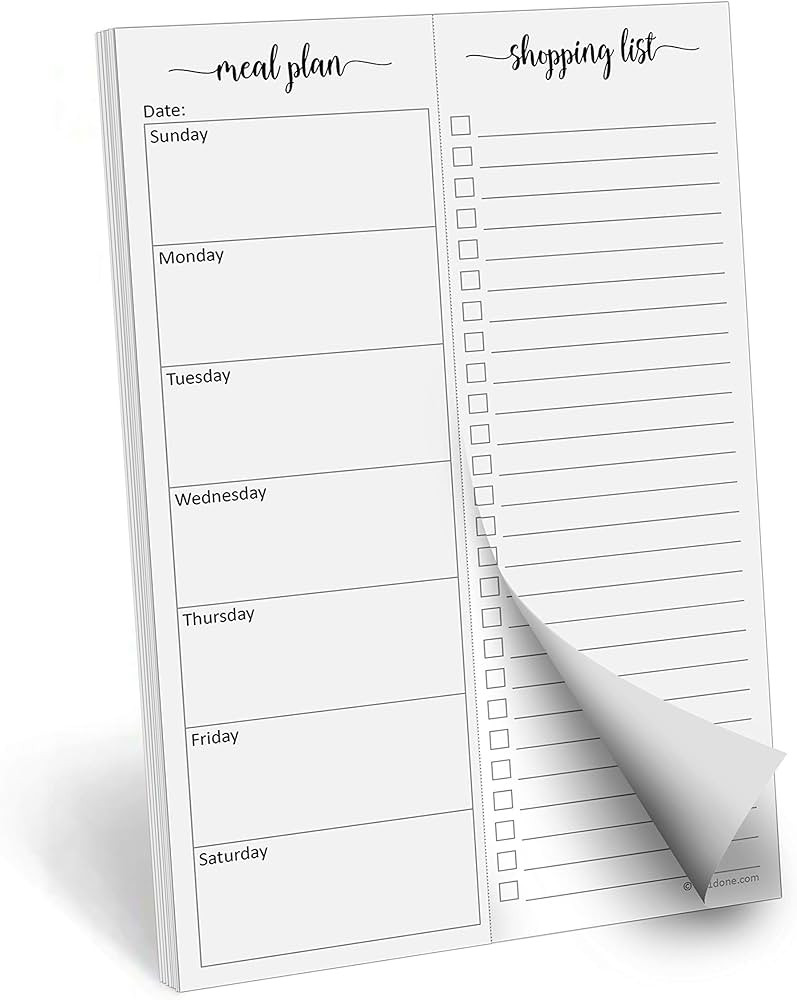 321Done Magnetic Meal Planning Pad, 5.5x8.5, Meal Plan Grocery List Combo, Made in USA, Weekly Me... | Amazon (US)