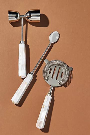 Mother-of-Pearl Bar Tools Set | Anthropologie (US)