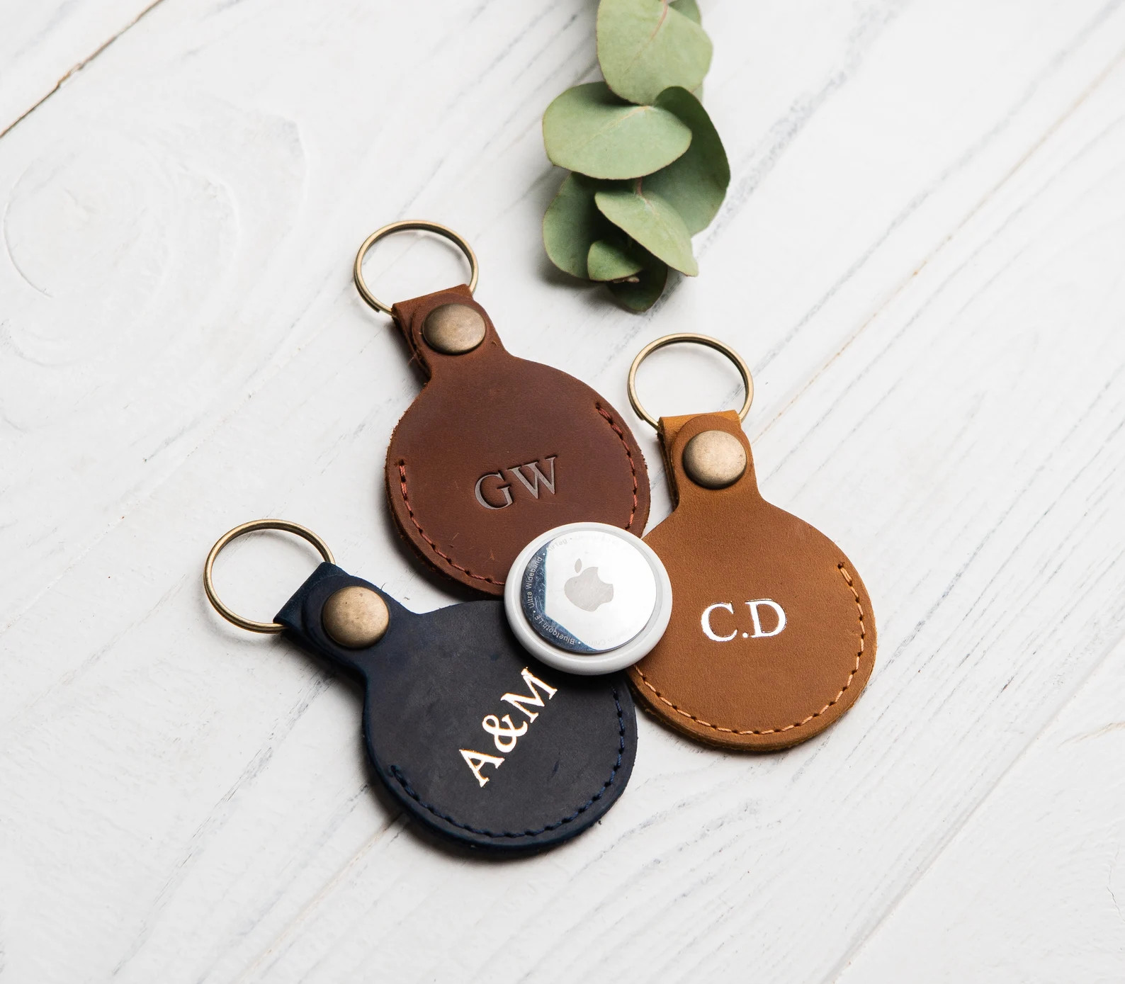 Personalized AirTag Keychain Holder, AirTag Holder Key Fob, Leather AirTag Holder, AirTag Key Fob... | Etsy (Global)