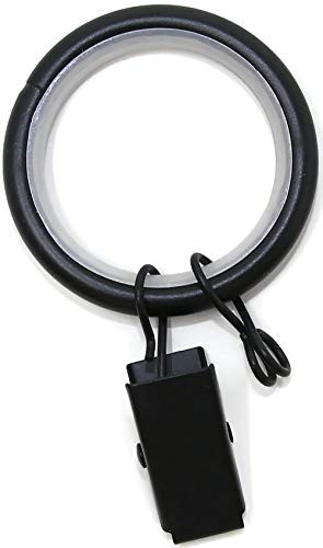 Urbanest 1.25" Quiet Smooth Drapery Curtain Rod Rings for 1" Rod with Clips, Eyelets and Nylon Inser | Amazon (US)