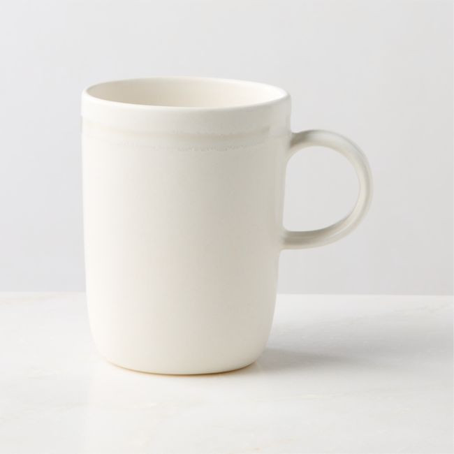 Hyacinth White Mug with Reactive Glaze 11.75oz | CB2