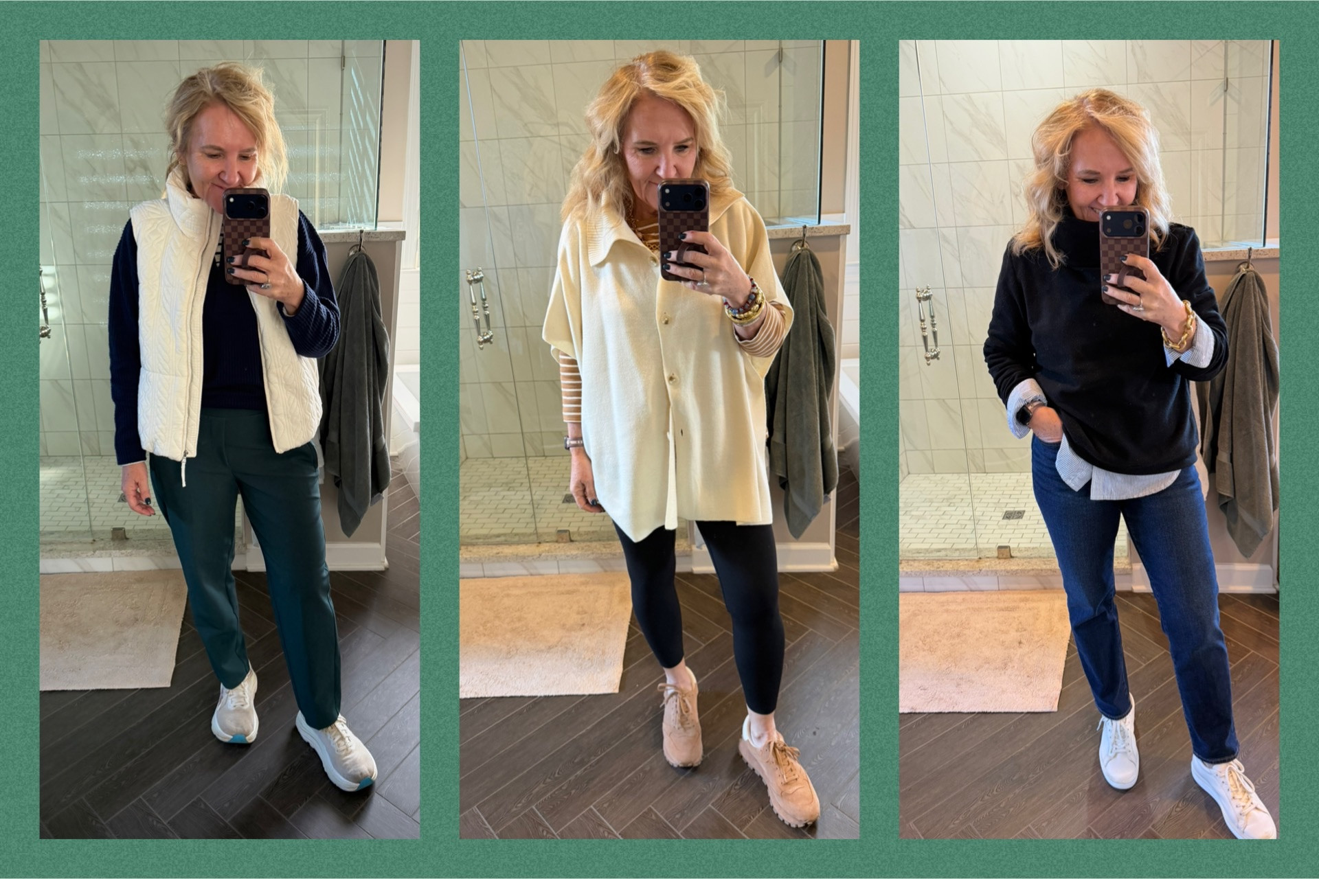 Outfits for an American n the go Grandma! 

All true to size except. 

Cream cause XS/S
Dudley Stephens fleece size large 

#LTKootd #LTKOver40 #LTKPetite