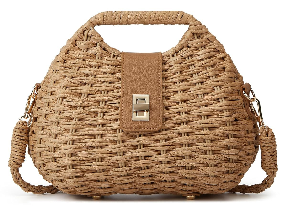 Casual Straw Beach Bags For Women Dumpling Bag Rattan Purses Summer Straw Crossbody Woven Handbag... | Amazon (US)