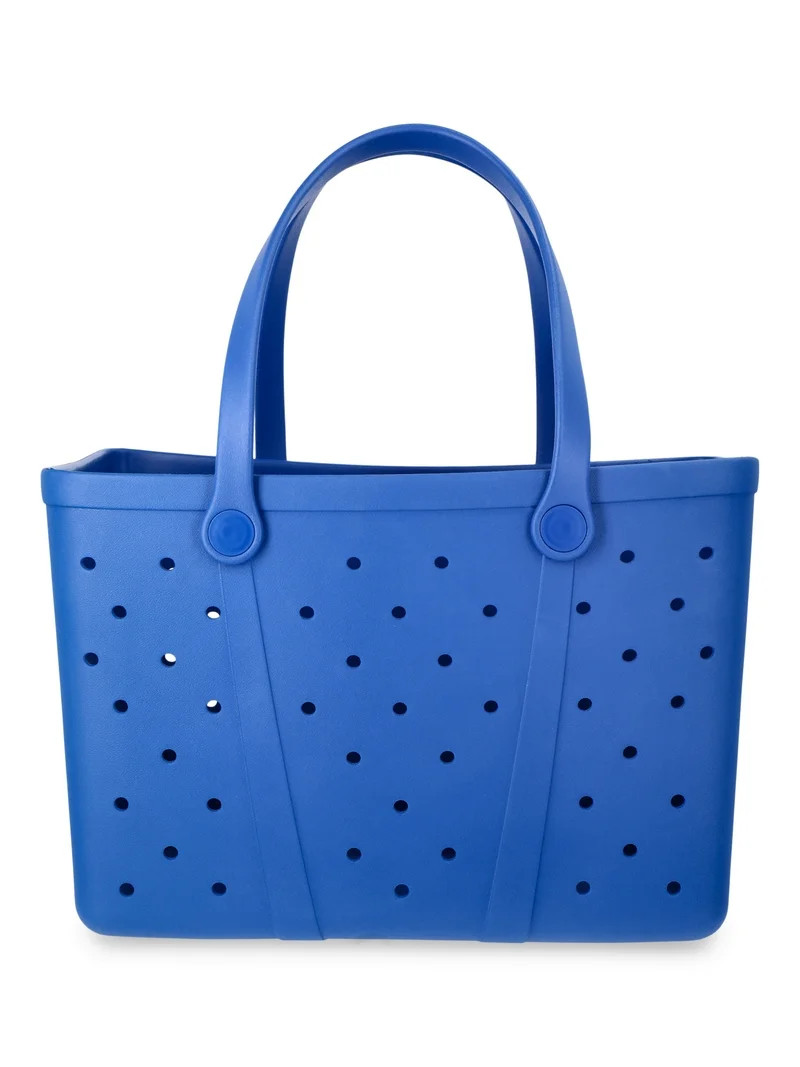 Time and Tru Women's Waterproof EVA Beach Tote Bag, Blue | Walmart (US)
