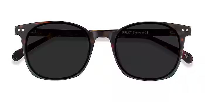 Soleil - Square Tortoise Green Frame Prescription Sunglasses | Eyebuydirect | EyeBuyDirect.com