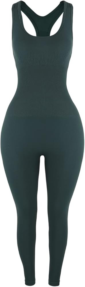 AUROLA Power Workout Jumpsuit for Women Yoga Gym Seamless One Piece Racerback Tummy Control Padde... | Amazon (US)