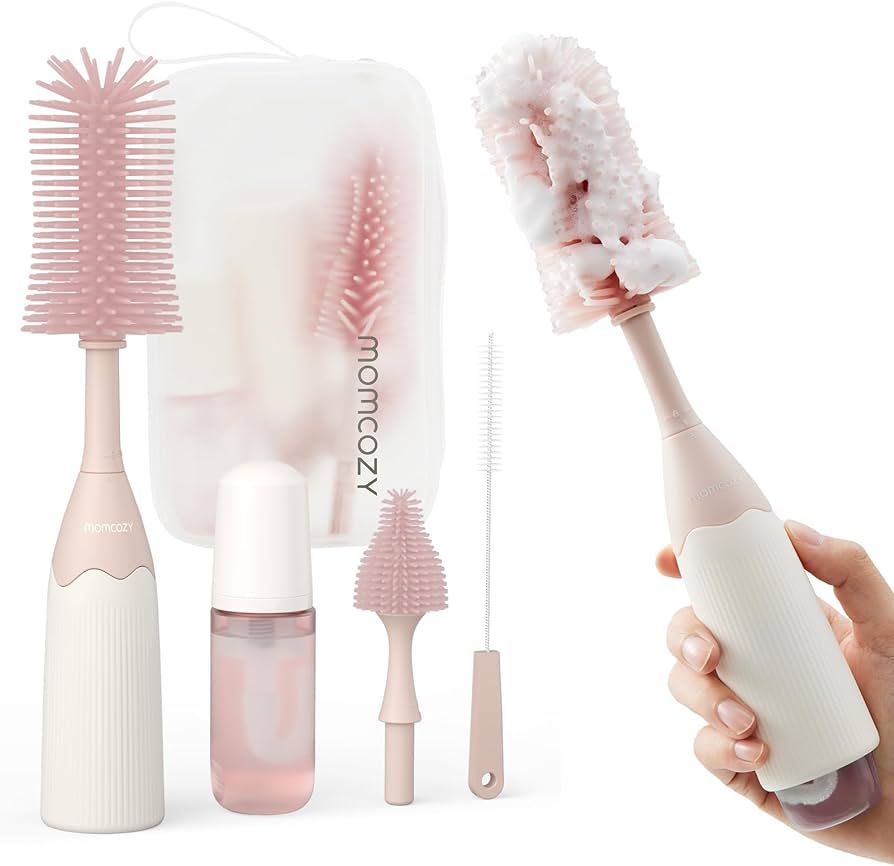 Momcozy Bottle Brush Kit, Innovative Push-Press Design for Better Cleaning - Baby Bottle Cleaner ... | Amazon (US)