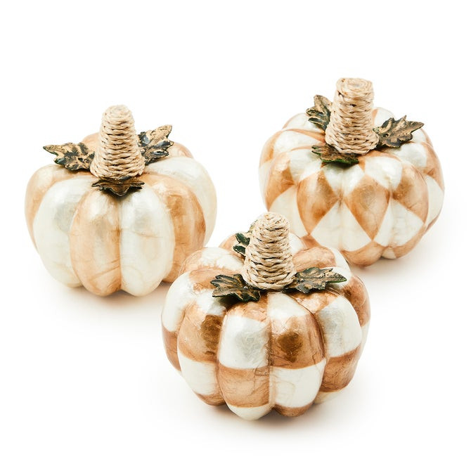 Mocha Capiz Pumpkins, Set of 3 | MacKenzie-Childs