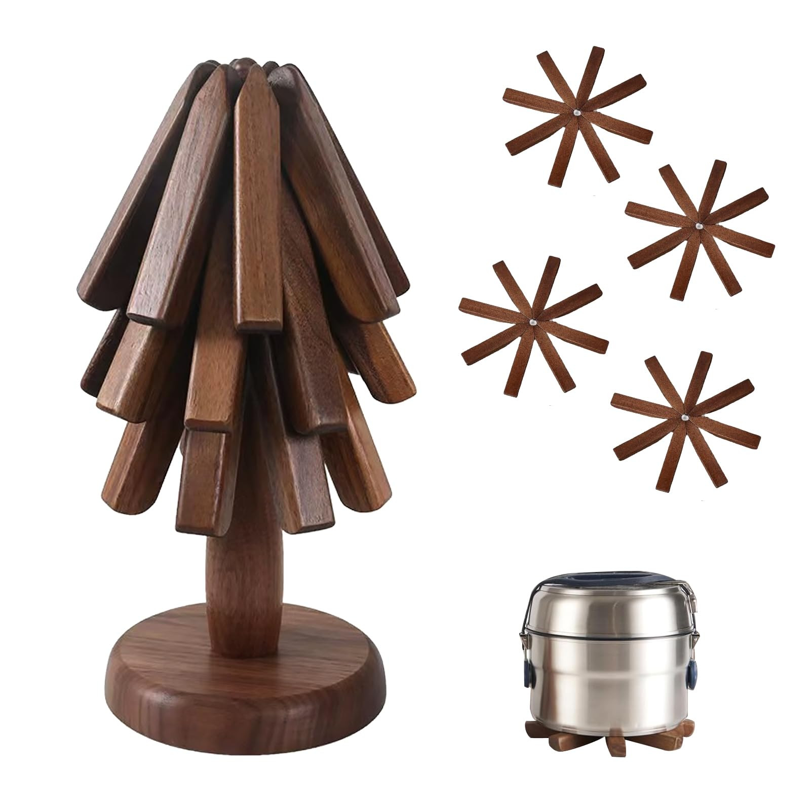 Wooden Tree Coasters, Trivets for Hot Dishes, Trivets for Hot Pots and Pans, Wooden Tree Trivet S... | Amazon (US)