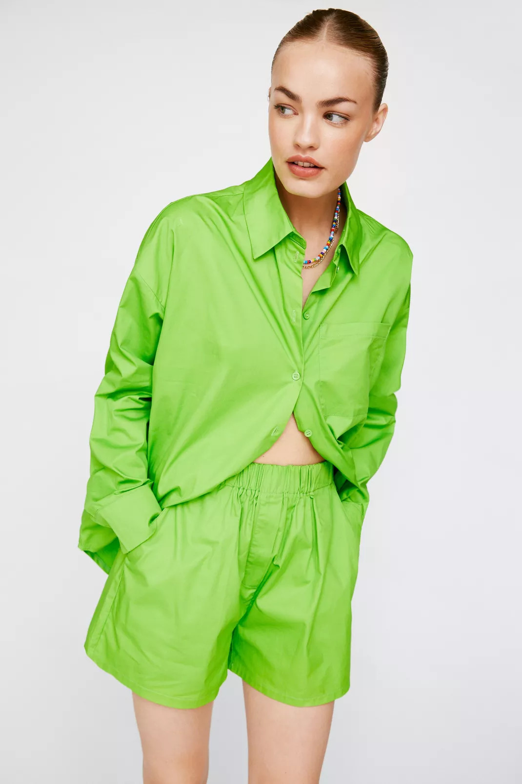 Poplin High Waisted Casual Shorts | Nasty Gal (US)