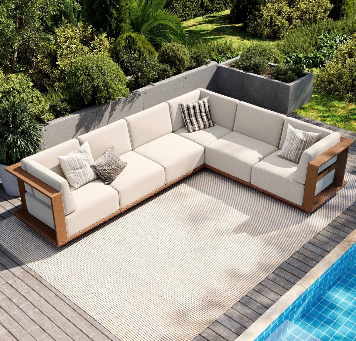 Alpha Joy 6 Pieces HDPE Patio Furniture Set with Wide Wicker Iron Seat & Thick Cushions, Brown & Beige

#LTKSeasonal #LTKHome #LTKSaleAlert