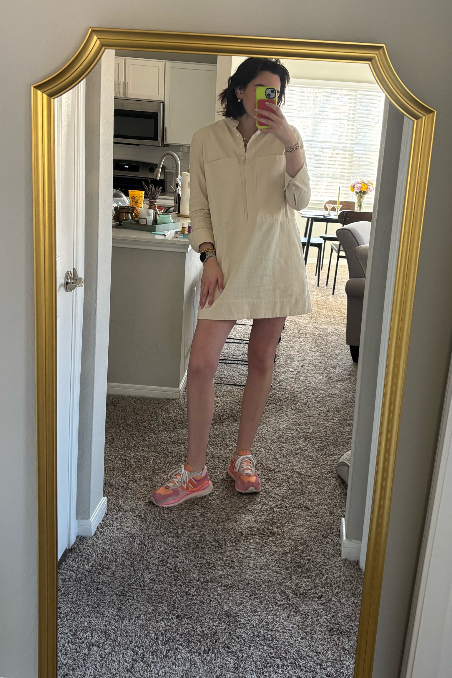 This dress was something I thought about for months and finally pulled the trigger and now it’s a weekly staple when it’s warm enough for a dress. It’s a light weight denim and perfect for cooler mornings but warm afternoons like we have in Florida. My shoes are old New Balance but I linked similar!! 



#LTKWorkwear #LTKSeasonal #LTKShoeCrush