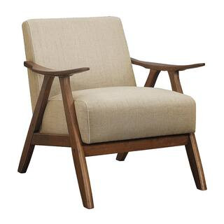 Lazzara Ocala Brown Fabric Upholstery Solid Wood Frame Accent Chair 1138BR-1 - The Home Depot | The Home Depot