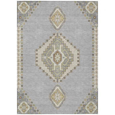 HomeRoots 10' X 14' Gray Oriental Washable Indoor Outdoor Area Rug | Wayfair North America
