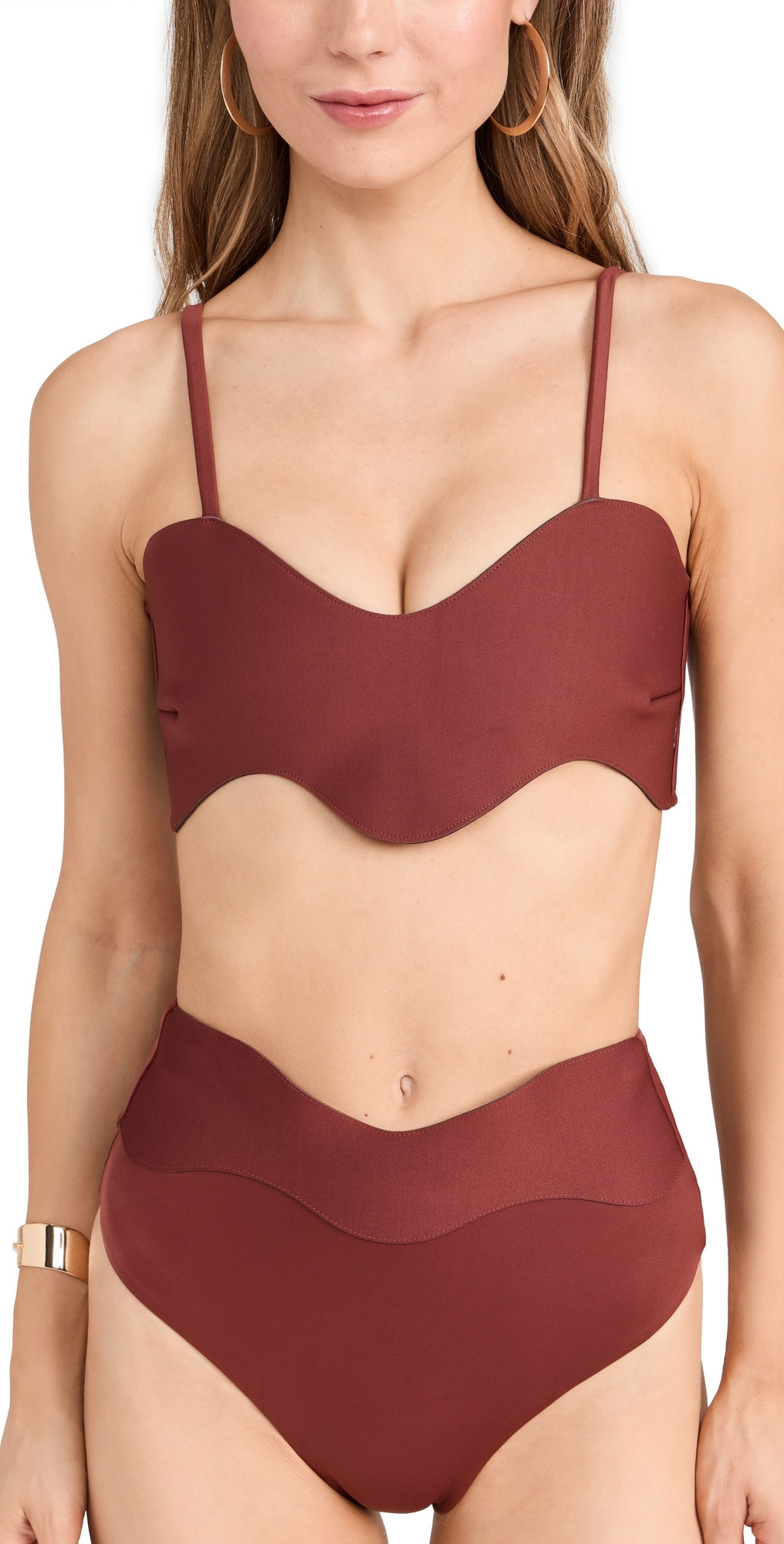 Bahia Maria Wave Bikini Top Terracotta S | Shopbop