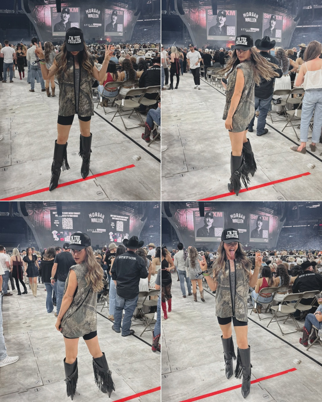Morgan Wallen concert oufit 🎶🎫

The re-purposed camo tshirt is from Trendy and Tipsy (not on LTK, but totally should be 😁). I’m wearing an XL for reference bc I wanted to wear it like a mini dress 🖤

These boots are from Akira which also isn’t on LTK (so this is another petition for that to happen lol they also have super cool concert outfits). 

This I’m the problem trucker hat got a million compliments (even from dudes too being like heyyy I love that hat I need to get it for my wife, where’d you get it blah blah lol) like so happy with this purchase from TT shop! 

Wearing my handy dandy @Shapermint one piece romper underweath my camo tee 🫶

#LTKSeasonal #LTKootd #LTKstorytime