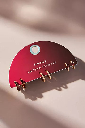 Set of Three Birthstone Hoop Earrings | Anthropologie (US)