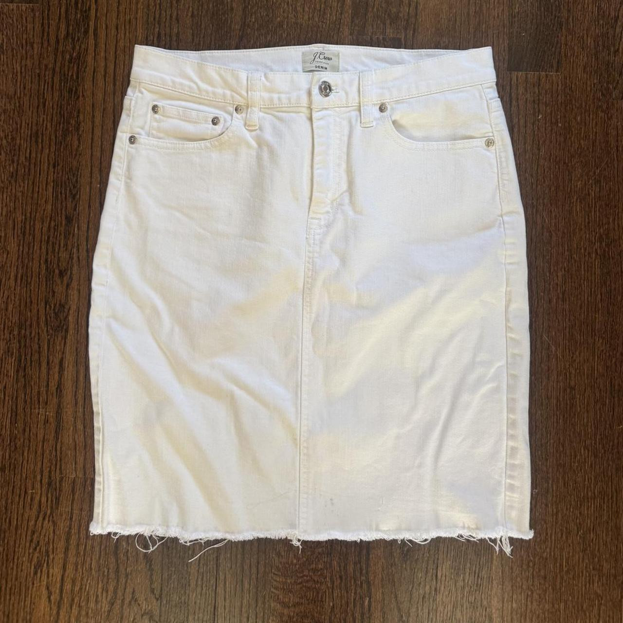J. Crew Women's Skirt - White | Depop US