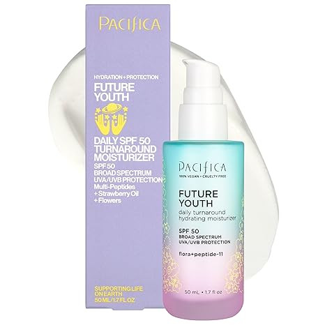 Pacifica Peptide Face Moisturizer Future Youth Daily Turnaround Hydrating, SPF 50 Broad Spectrum,... | Amazon (US)