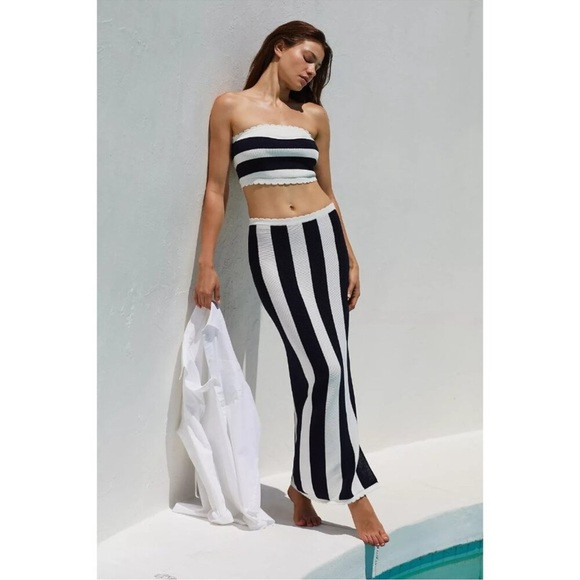 NWT! The Mandy Striped Slim Midi Skirt by Celandine Medium 🐢 | Poshmark