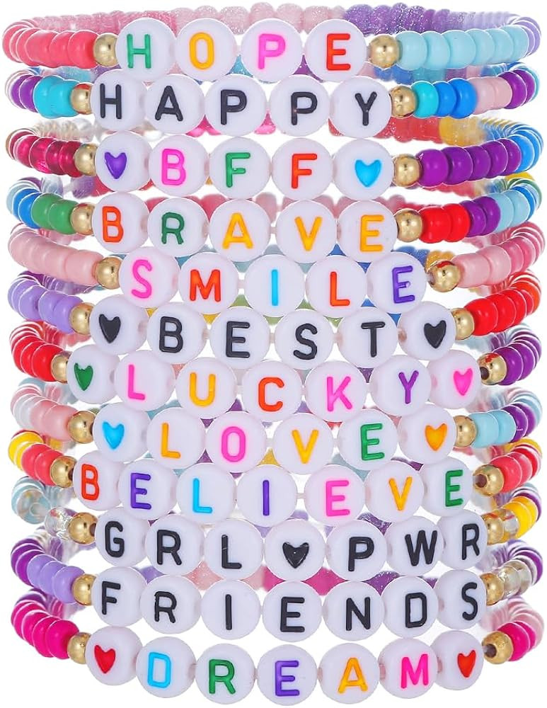 Heishi Surfer Clay Bead Bracelets Set for Women - Preppy Smile Evil Eye Beaded Stretch Bracelets ... | Amazon (US)