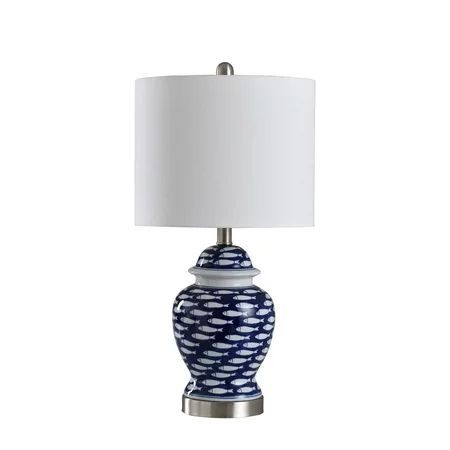 School of Fish Curved Table Lamp - Blue And White - White | Walmart (US)