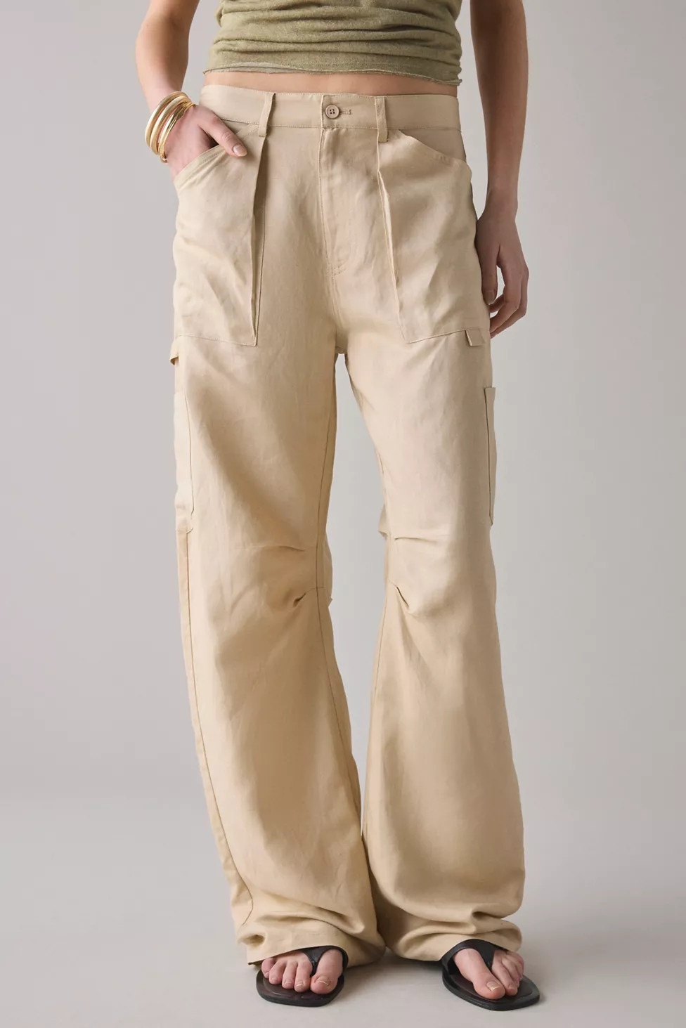 Lioness Miami Vice Linen-Cotton Blend Oversized Cargo Pant | Urban Outfitters (US and RoW)