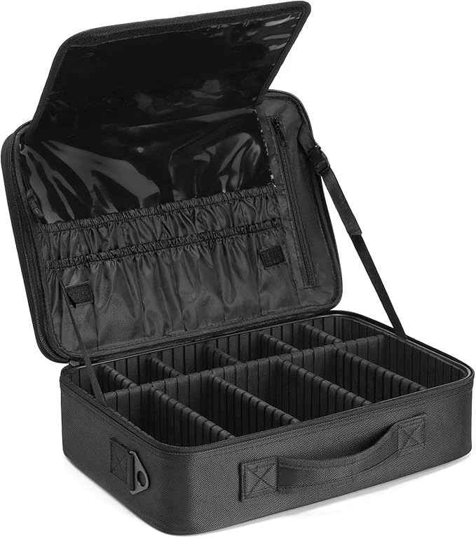 Vlando Large Make up Bag Case Organizer for Women Adjustable Dividers for Travel Makeup Cosmetics... | Amazon (US)