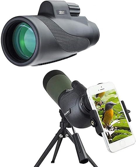 Gosky 20-60x80 Porro Prism Spotting Scope + 12x50 HD Monocular | Amazon (US)