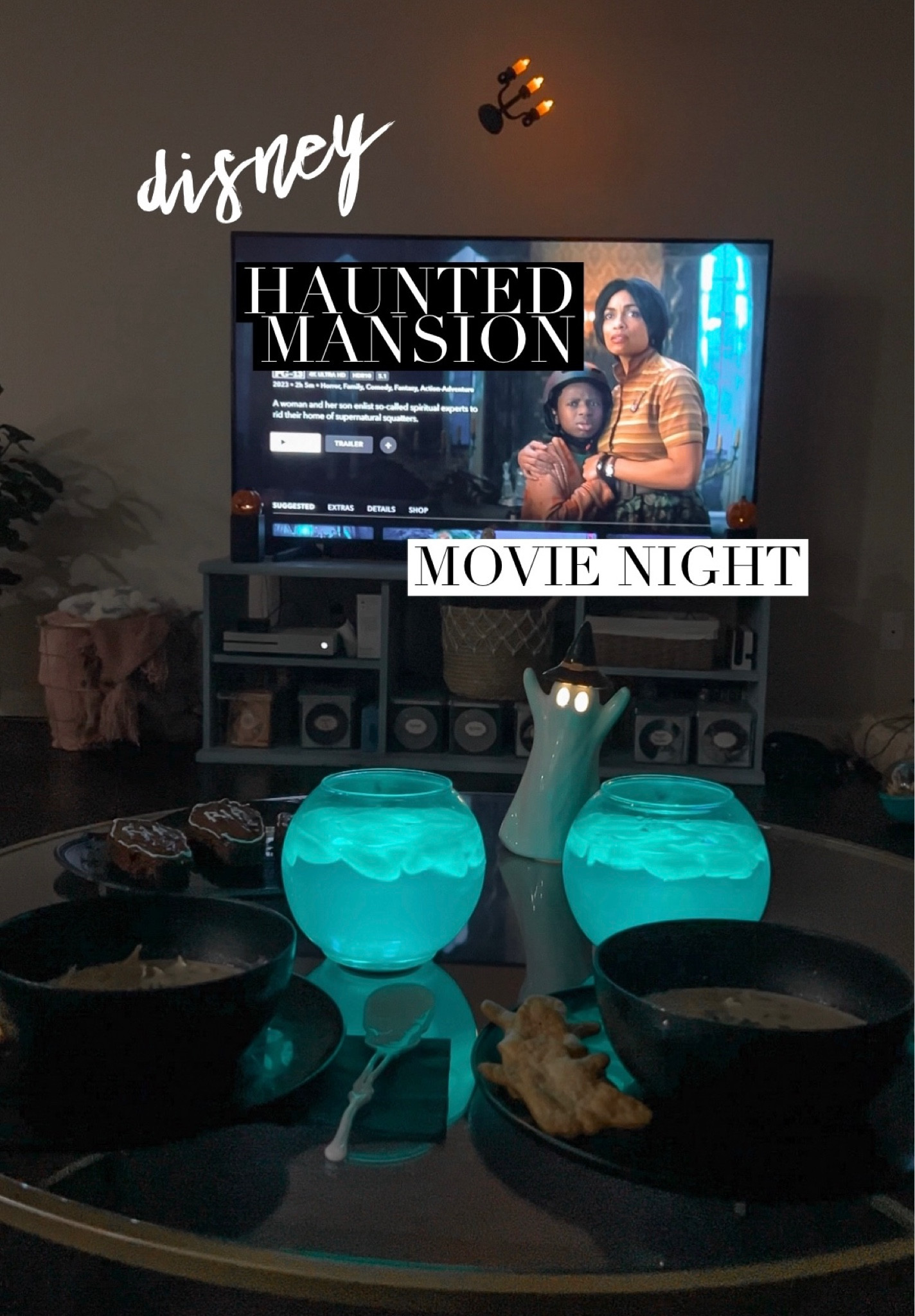 Haunted mansion movie night!!
👻🔮🖤⚰️

full details are on my blog! www.CheapChicFinds.com

#LTKHalloween #LTKhome #LTKfamily