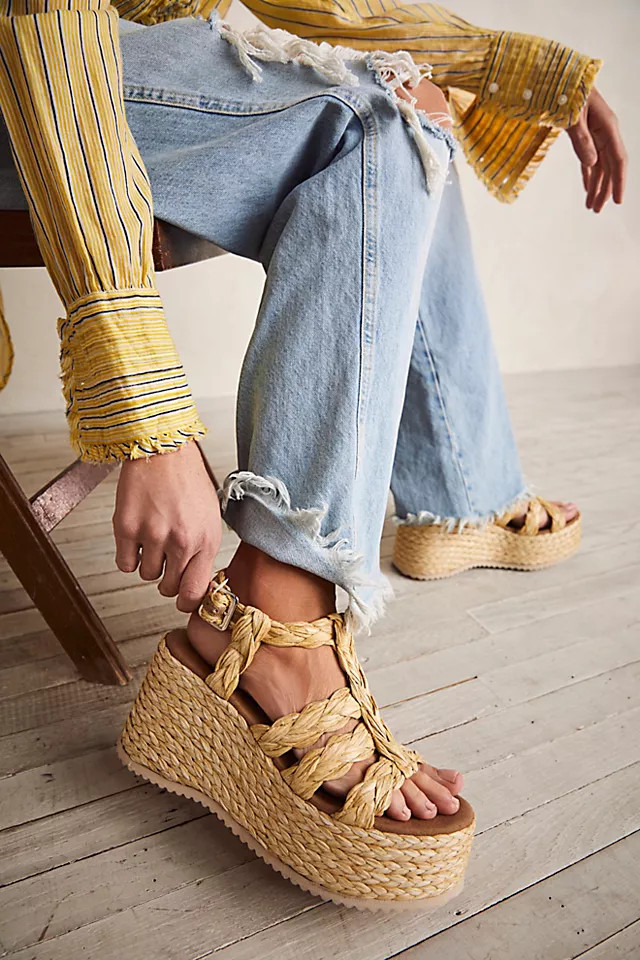 Raffia Rendezvous Wedge Sandals | Free People (Global - UK&FR Excluded)