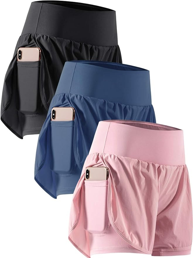 CADMUS 2 in 1 Women's Workout Shorts for Athletic Gym Running Shorts with Phone Pockets | Amazon (US)