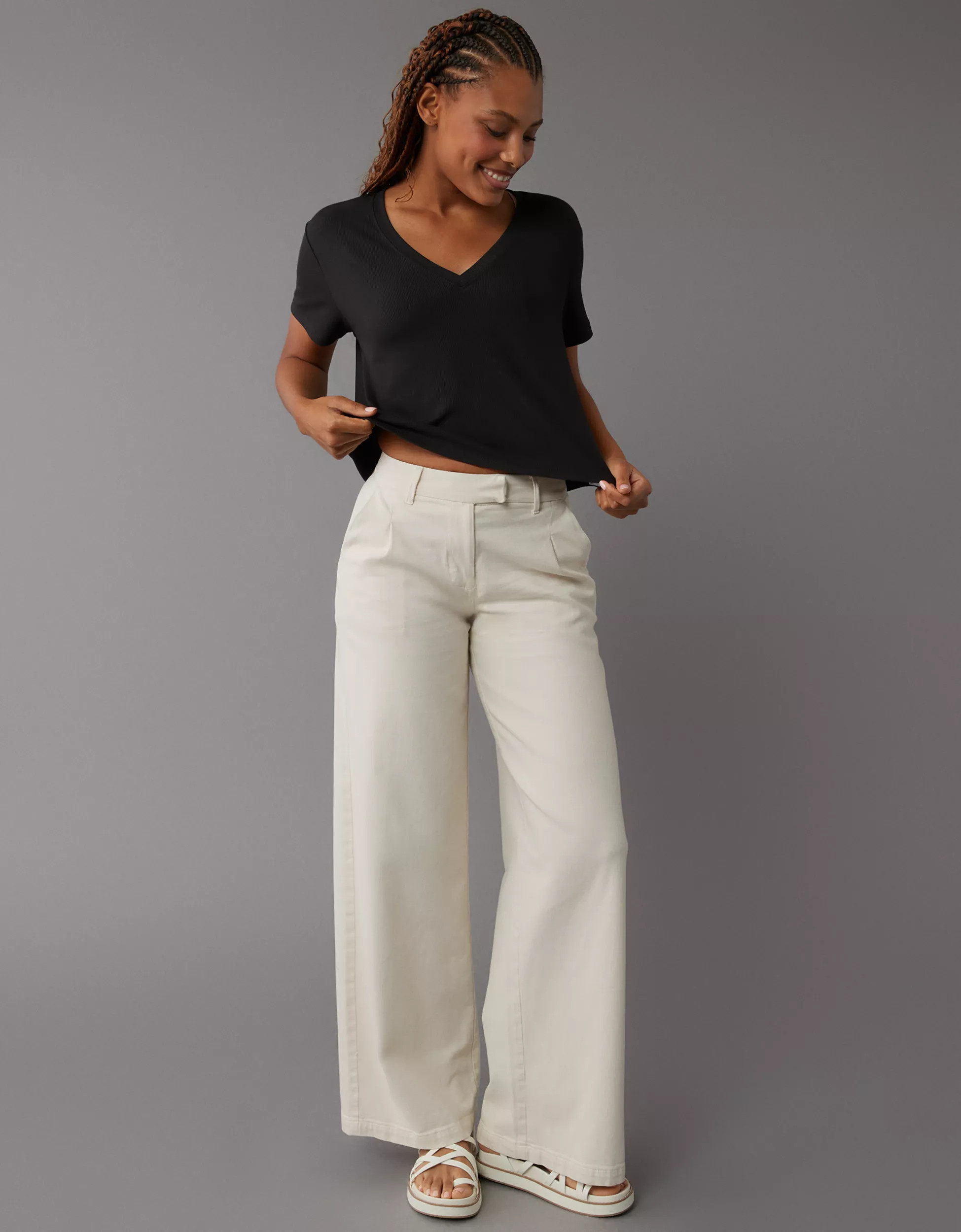 AE Soft & Sexy Cropped V-Neck T-Shirt | American Eagle Outfitters (US & CA)