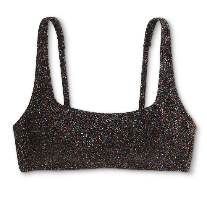 Juniors' Metallic Bralette Bikini Top - Xhilaration™ Black | Target