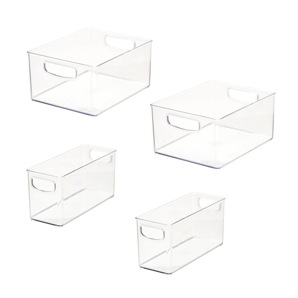 iDesign 4-Piece Plastic Organizer Bin Set for Pantry and Cabinet Bins, Clear | Wayfair North America