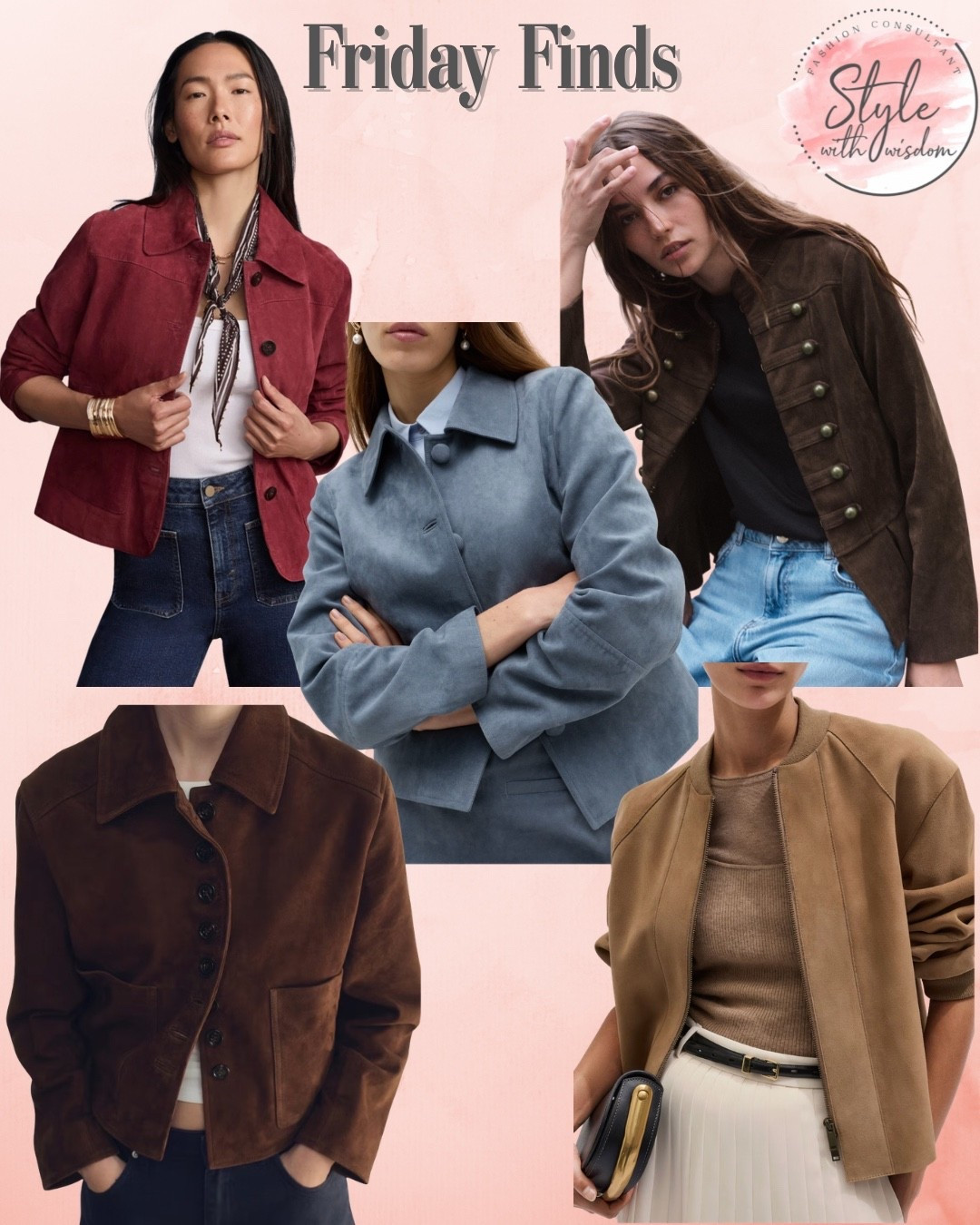 This weeks Friday finds I have popped the spotlight of suede jackets! A great transitional piece for your wardrobe! 

The chocolate brown military jacket can be found in Zara (apologies can’t link as yet!)

#LTKautumn #LTKstyletip #LTKmidsize