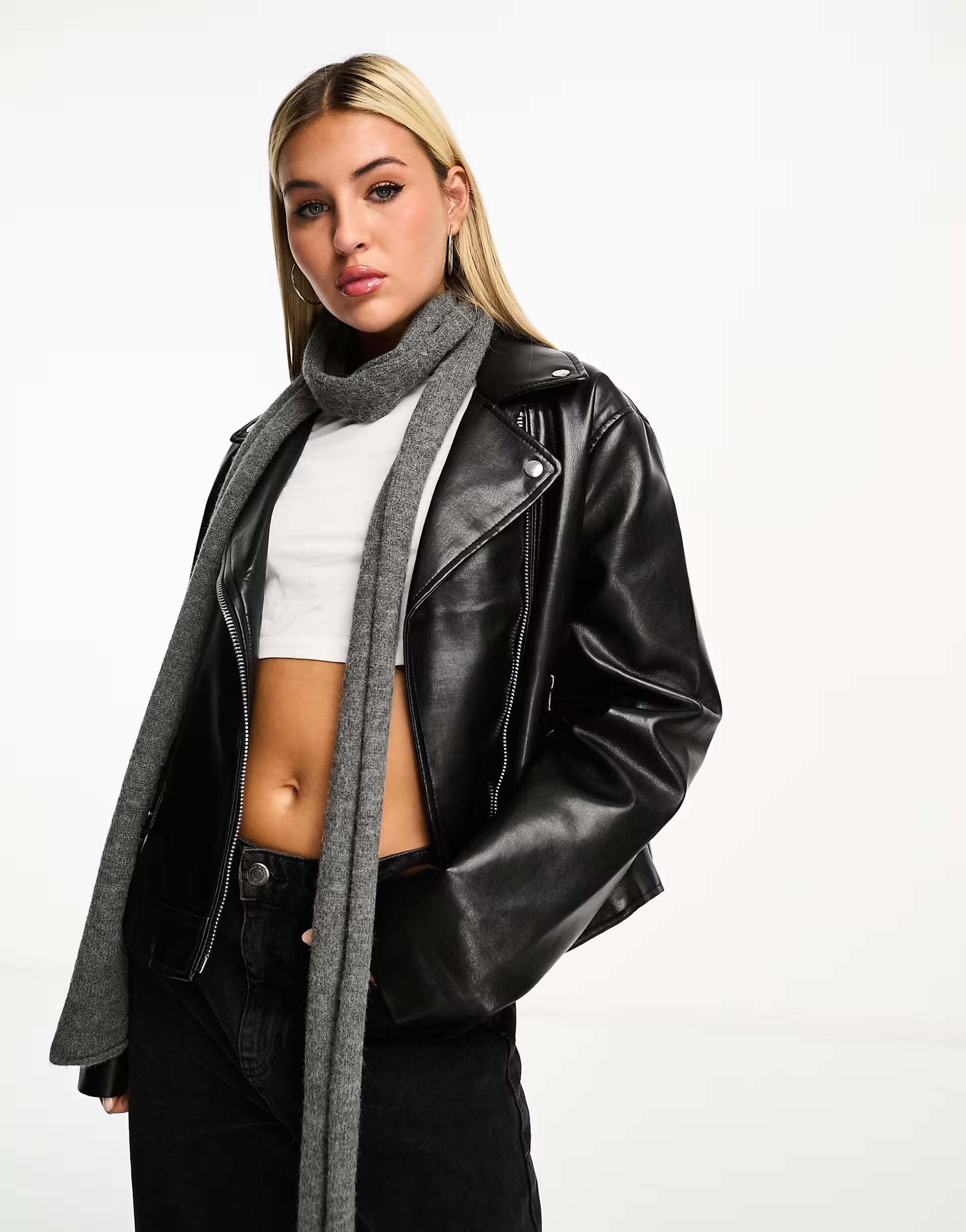 My Accessories London skinny scarf in gray | ASOS (Global)